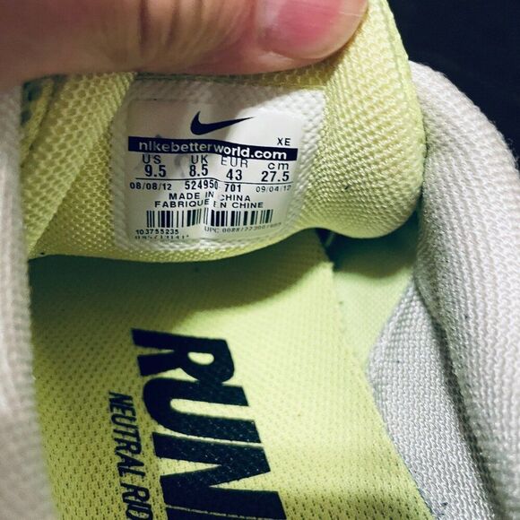 Nike Air Zoom Pegasus 29 Volt Yellow Black Running Sneaker 524950-701 9.5 US 43 - Picture 9 of 11